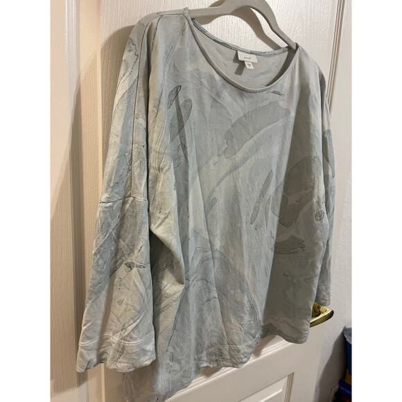 Pure J.Jill Blue Marbled Top Blouse - Picture 6 of 10